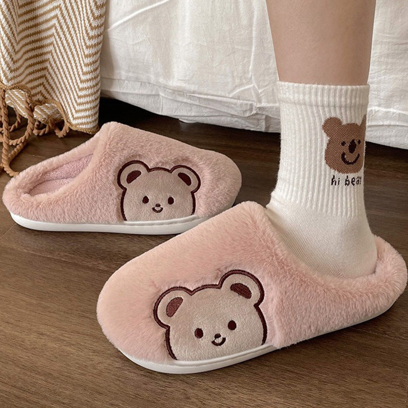 Comwarm Kawaii Cute Animal Fur Winter Slippers