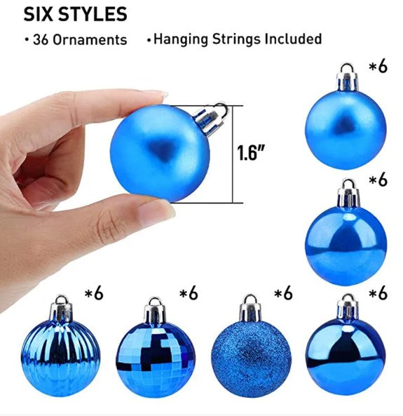 Pack de 36 Bolas Navideñas Decorativas